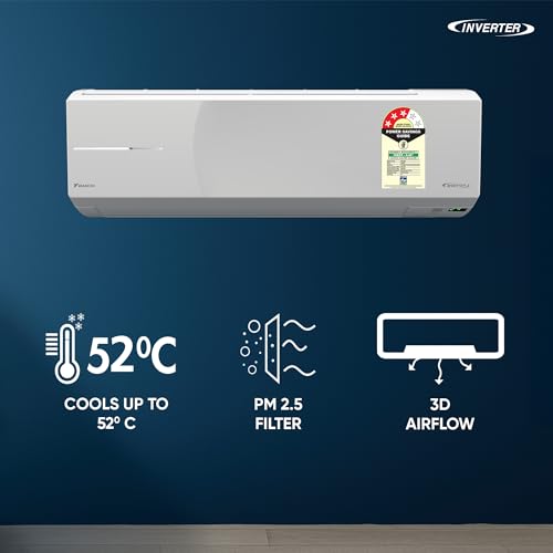 Image of Daikin 1.5 Ton 3 Star Inverter Split AC (Copper, PM2.5 Filter, FTKL50XV16, White)