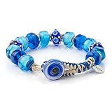 BRACCIALE UOMO DONNA UNISEX VETRO ESAGONALE E NODI IN ACCIAIO - REGOLABILE -BRACCIALETTI S...