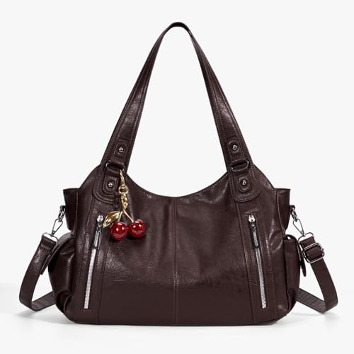 BBIQI Slouchy Hobo Shoulder Bag for Women Soft Leather Purse