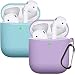 Compatible AirPods Case Cover Silicone Protective Skin for Apple Airpod Case 2&1 (2 Pack) Blue/Purple