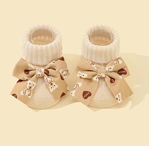 Baby Newborn Cute Socks Random Color Animal Print Lovely Socks For Boys And Girls (Bear Print Bow) #TOP2