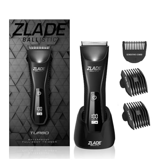 Zlade Ballistic TURBO 3.0 Manscaping Body Trimmer for Men, Private Part Shaving, Beard, Pubic Hair Groomer, Waterproof, Cordless, Rechargeable, Wireless Fast Charging, Travel Lock, No Nicks or Cuts