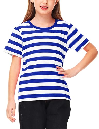 Image of Deerose Kids Striped Shirts Short Sleeve Boy Girls July 4th Patriotic Tee Top 3-14 Years