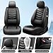Conjie Fit Soul Car Seat Covers, for Kia Soul 2010-2024 2025-Full Set Premium Leather, Waterproof Stain-Resistant，Breathable， All-Weather Seat Cushion Protecto & Airbag Compatib， 5-Seats Black
