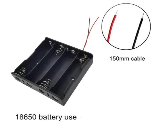 Image of 4 x 2000mAh Rechargeable Cells with 4-Slot Battery Holder | 3.7V-14.8V DIY Power Pack for Robotics, Toys, LED Lights, Power Banks, Fans & Electronics Projects