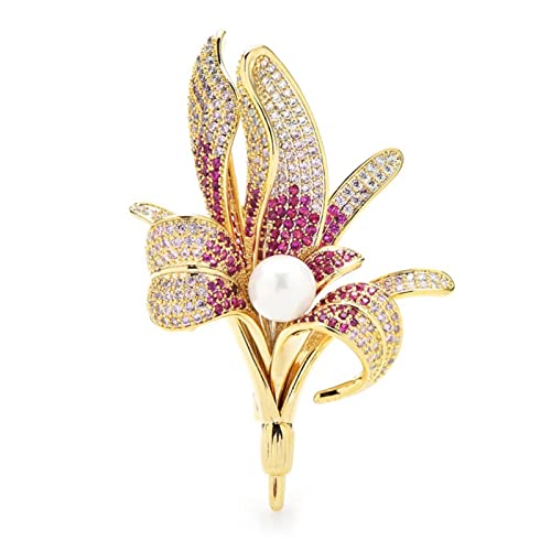 Broche femme pour fête de mariage accessoire fleur en perle champagne