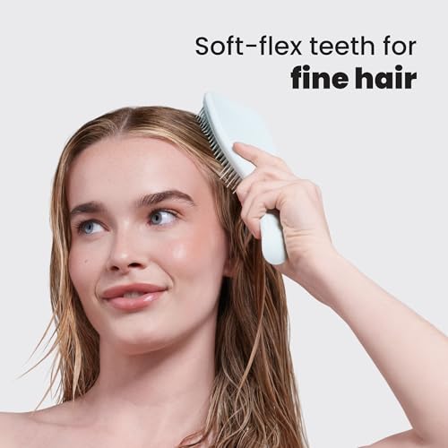 Tangle Teezer Fini E Fragili Ultimate Detangler Per Capelli Colorati, Fini E Sottili - Spazzola Grande Doppie Setole Morbide Riduce Rottura E Strappo - Ideale Per Capelli Delicati - Blu Spuma Di Mare - 5