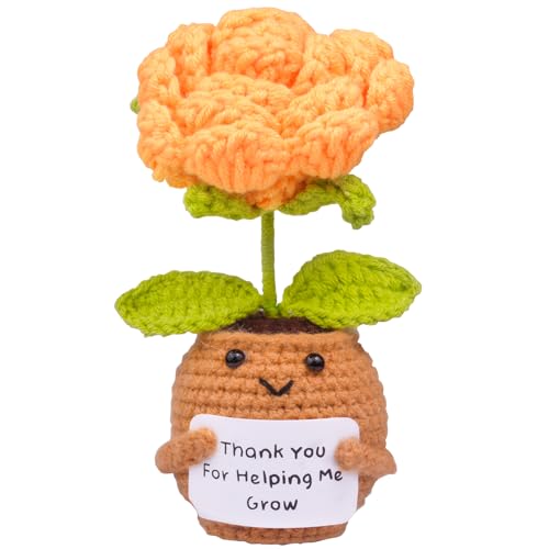 Muñeca de crochet rosa positiva mini hecha a mano miniatura 1