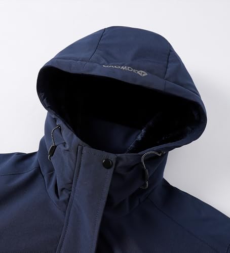 BOWOXO Women's Waterproof Ski Jacket - Insulated Winter Snow Coat to Stay Protected & Warm on the Slopes(Navy,L) — view 5