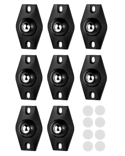 TPZORJX 8 Piezas Juego Ruedas para Muebles Pesados Acero Inoxidable,Mini ruedas autoadhesivas,Rueda giratoria de 360°,Ruedas Pequeñas para Muebles para Electrodomésticos,Mesas y Sillas,Equipaje