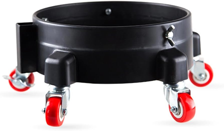 Shkalacar 5 Gallon Drum Dolly Cleaning Bucket, Rolling Bucket Dolly for Car Washing, Heavy Duty Plastic Drum Dolly Bucket Dolly