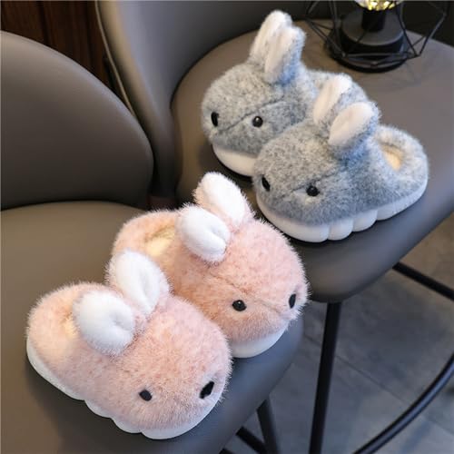 Image of Cute Women's Rabbit Slippers - Warm & Plush, Cartoon Design, Perfect for Winter & Indoor /Outdoor Use