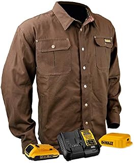 DEWALT DCHJ081 Heated Heavy Duty Shirt Jacket with 2.0Ah Battery and Charger