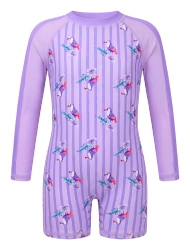 Image of ODASDO Infant Baby Girls Long Sleeve One Piece Rash Guard Swimsuit 3-24M | UPF 50+ Sun Protection | Back Zipper | Quick Drying | Full Head Neck Body Coverage | For Beach Vacation and Pool Party