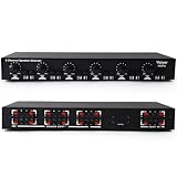 Vaiyer 6-Channel Speaker Selector with Volume Control – 900W Max Dual-Source Multi-Room Audio Distribution System with Impedance Matching and Independent Channel Control