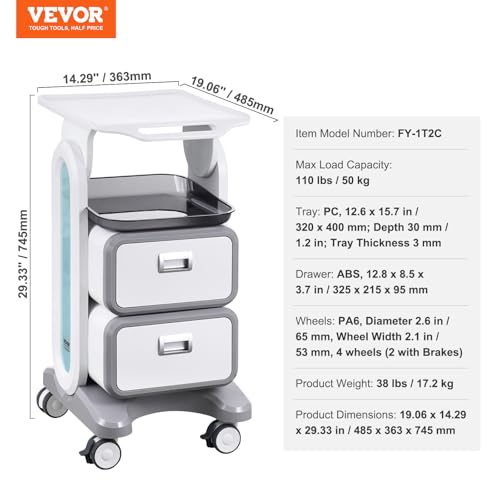 Carro médico móvil con material ABS y ruedas silenciosas 8