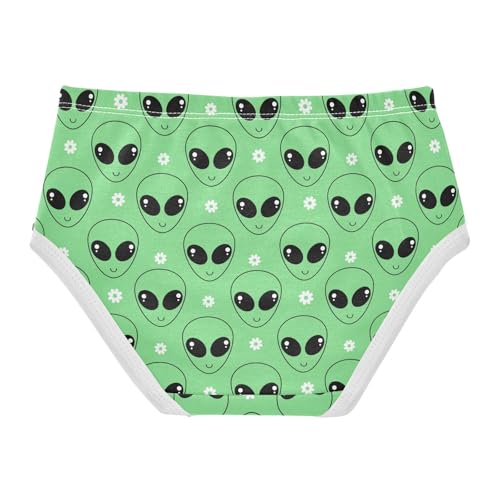 Girls' Underwear Green Alien Cotton Stretch Comfort Toddler Panties2