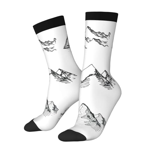 YHNNH Snowy Icy Mountain Tops Peaks Winter Season Climbing Mid Length Men'S And Women'S Socks - All Day Comfortable Sports And Casual Socks