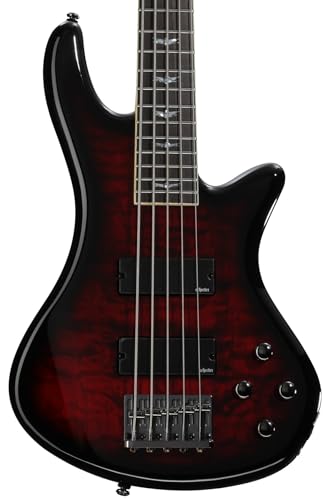 Schecter Stiletto Extreme-5 Bass Guitar, Black Cherry