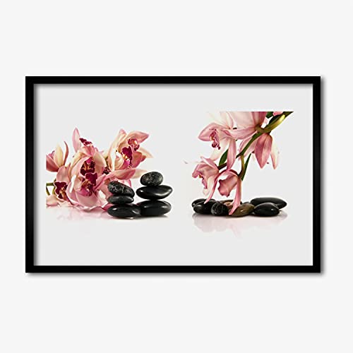 Affiche encadrée zen 60x40 cm avec cadre MDF Tulup pour décoration murale de salon et chambre