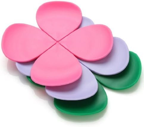 6-Pack Modern Home Decor Silicone flower Shape Coaster Cup Insulation Mat for Home dinning wedding party banquet designer favor (Assorted Color 6pk)