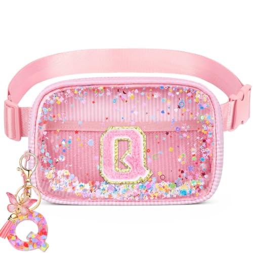 Image of Initial Fanny Pack for Girls - Belt Bag for Teens Kid Teen Girl Kid Birthday Gift Pink Q