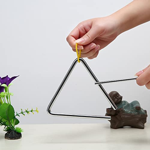 Image of 5 Inch Musical Steel Triangle Percussion Instrument With Striker