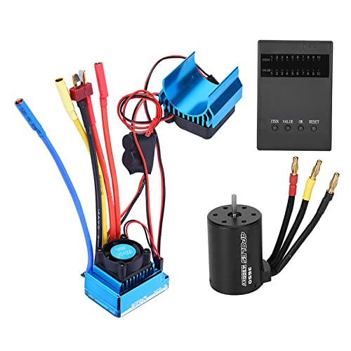 VGEBY Combo de Motor sin escobillas, 3650 4300KV + Controlador Velocidad electrónico ESC disipador Calor Juego Tarjeta programación Ajuste para Coche RC 1/10(620A) Model Car Accessories