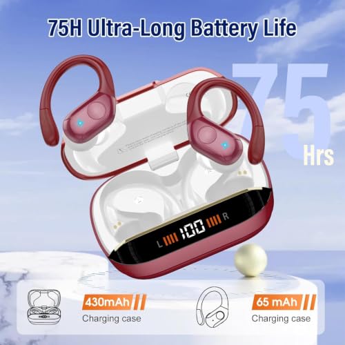 Image of Ltinist Bluetooth 5.4 Headphones, 75H Sports Wireless Earbuds Bass Stereo