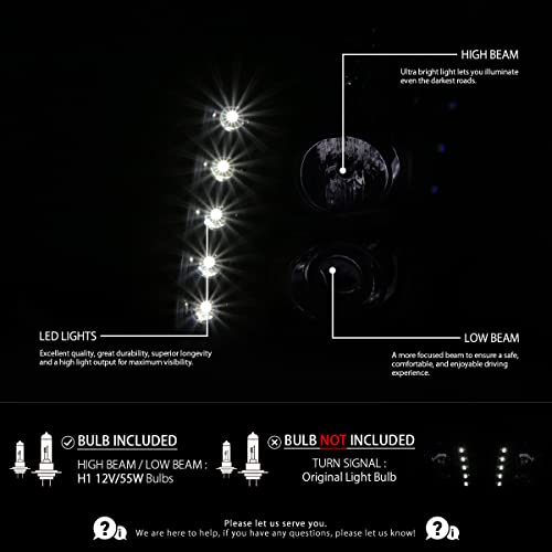 Autozensation Compatible With 2007-2014 Gmc Yukon 2007-2014 Gmc Yukon Xl 1500 And 2500 Led Glossy Black Housing Smoke Lens Projector Headlights L + R Pair Headlamp #TOP1