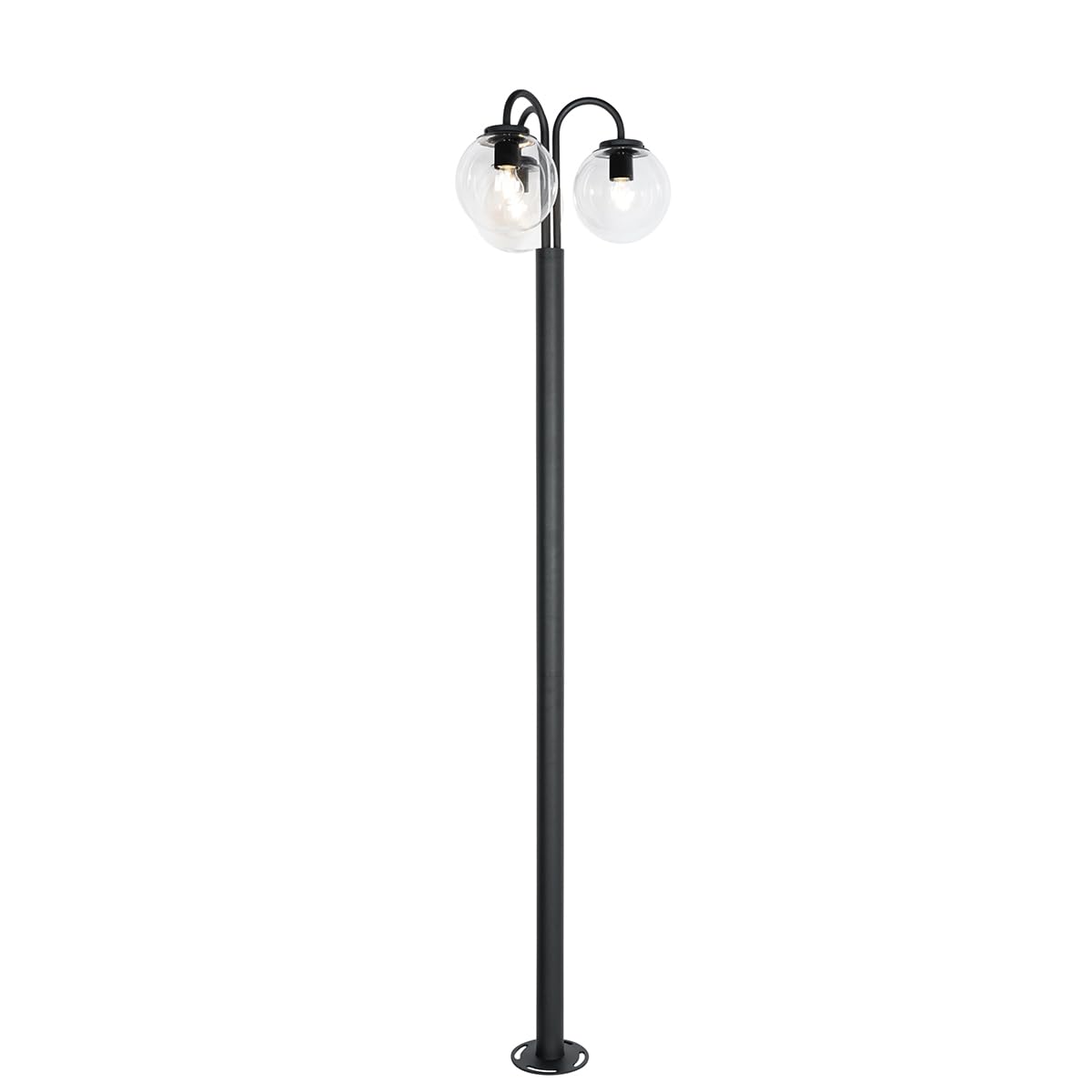 QAZQA sfera - Palo da giardino Moderno - 3 luce - L 58.5 cm - Nero - Moderno - Illuminazione esterna