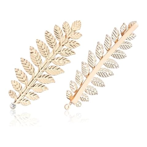 Rumyve Vintage Gold Feather Leaf Hairpins Cover