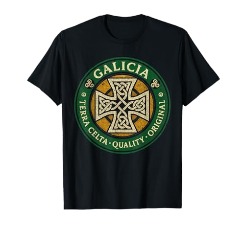 Galicia Celtic Cross Terra Original Vintage Trisquel Regalo Camiseta