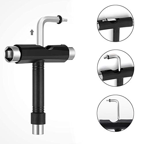 TANJALI Skate Tool All-in-One Skateboard Tool with T-Type Allen Key and L-Type Phillips Head Wrench Screwdriver Multi-Function and Portable