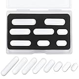 8PCS PTFE Magnetic Stir Bar Set for Magnetic Stirrer, White Magnet Mixing Bars, Cylindrical Shapes, 8x35mm, 8x30mm, 7x30mm, 6x15mm Magnetism for Laboratory Home DIY Project