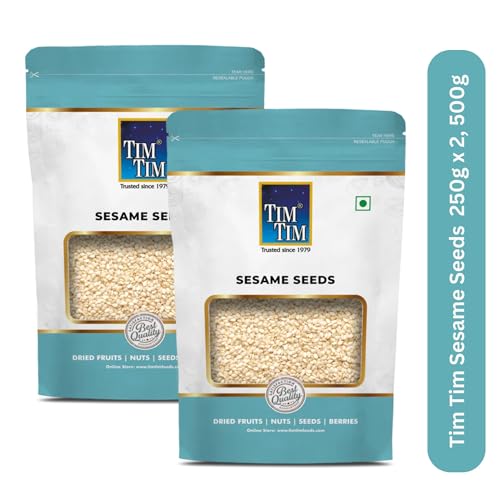 Image of Tim Tim Raw Sesame Seeds - Natural, Unpolished & Whole | Rich in Calcium & Iron | Super Seeds for Cooking & Health 250G X2,500g