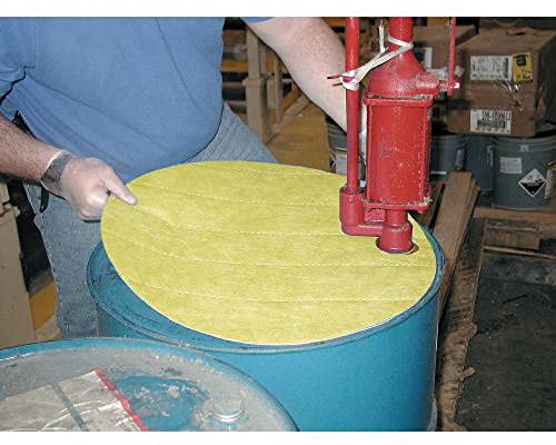 Image of NPS S2-76 Spilfyter Hazmat Sorbent Double-Weight Drum Top, Premium, 22 inch Diameter, Black (Pack of 25)