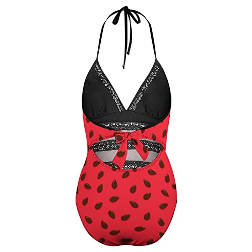 Swimsuit col V rouge idéal pour vos séances de piscine et plage