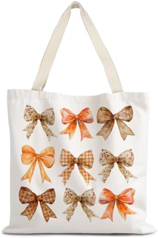 Halloween Tote Bag,Coquette Bow Fall Pumpkin Halloween Goth Tote ...