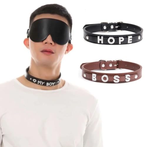 Fashionable Charm Personalized Choker Necklace, Multicolor Leather Choker For Men Women Custom Name Necklace C3