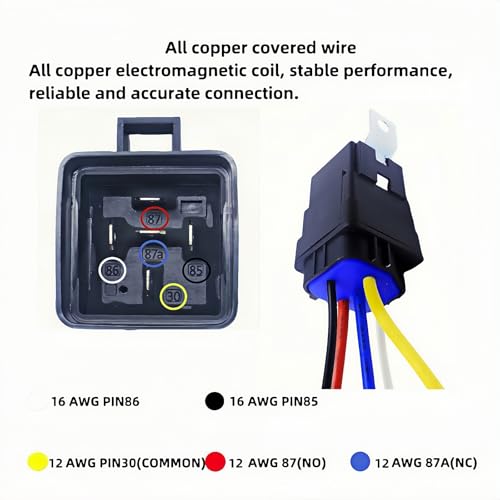 Relais automobile à bobine de cuivre pur 12V DC pour un câblage durable - 3