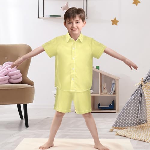 Image of 3T Toddler Boy Shorts Set Black Hawaiian Button Down Shirts Summer Outfits for Little Boy