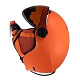 Aoresac Skihelm, Schneehelm, Winter-Kopfbedeckung, Verstellbar, Integriert, 8 Belüftungsöffnungen, Dunkle Linse, Abnehmbare Ohrenschützer, Leichtes Kinnpolster für Männer und Frau (M)
