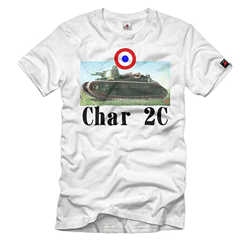 Camisa de Tanque Lourd Char 2C de Rupture Camiseta Militar Blanca Talla 4XL