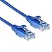 ACT CAT6 kabel sieciowy, U/UTP LSZH LAN, cienki kabel 3,8 mm Slimline, elastyczny kabel Snagless Ethernet z wtyczką RJ45, do stosowania w centrach danych, 2 metry, niebieski – DC9602