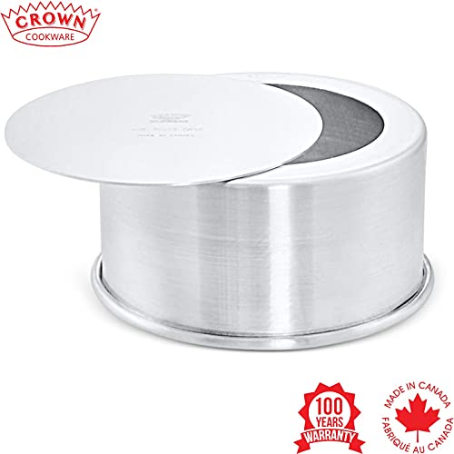 Crown Cheesecake Pans 7 Inch, 3" Deep, Removable Bottom Cake Pan, Heavy Duty, Pure Aluminum Silver #TOP2