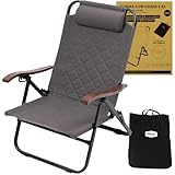 Hilander(ハイランダー) クライマックスローチェア AL(アルミ) 収納袋付 アウトドアチェア リクライニング グレー