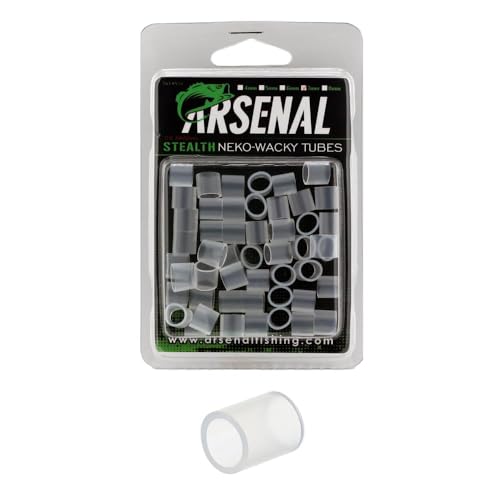 Arsenal Stealth Silicone Tube Shields - 50-Pack (Transparent, 4mm) Premium Silicone O-Rings for Wacky Rigs & Neko Rigs, Fishing Lure Accessories, Perfect for Wacky Worm, Neko Rig Hooks & Senko Kits