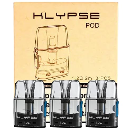 Innokin Klypse Pod [1,2 ohm] – Lot de 3 vapoteuses MTL lisses, remplissage latéral, ECG conforme à la TPD, 2 ml sans nicotine