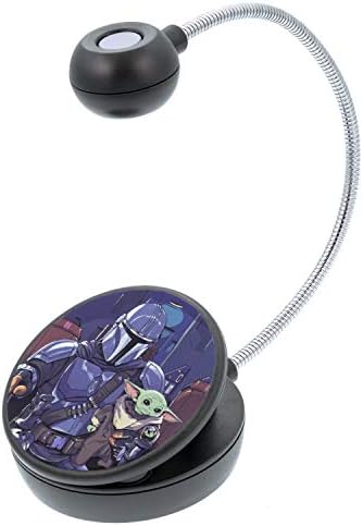 WITHit Star Wars Clip On Book Light – Mandalorian - LED Reading Light with Clip for Books/eBooks, 2 LED Lights, Dimmable, Reduced Glare, Portable Bookmark Light for Kids, Batteries Included